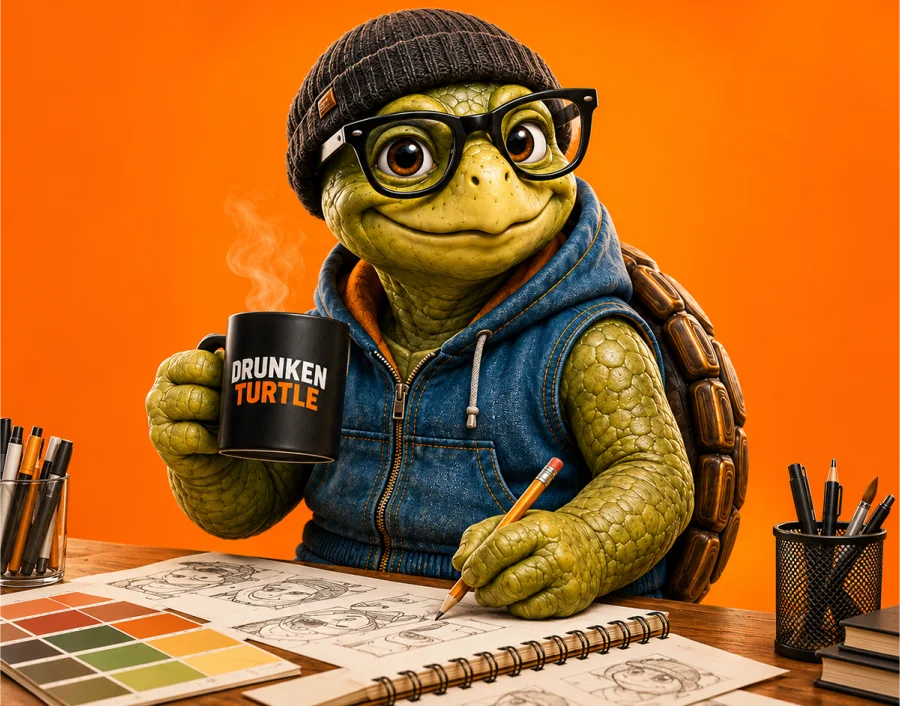 Drunken Turtle creative mascot artwork 6